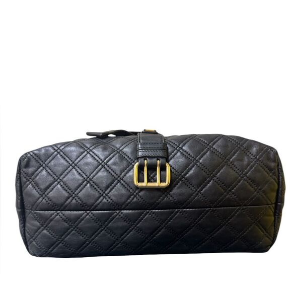 Marc Jacobs Collection Quilted Black Leather Belted Bruna Handbag Auth - Picture 6 of 16